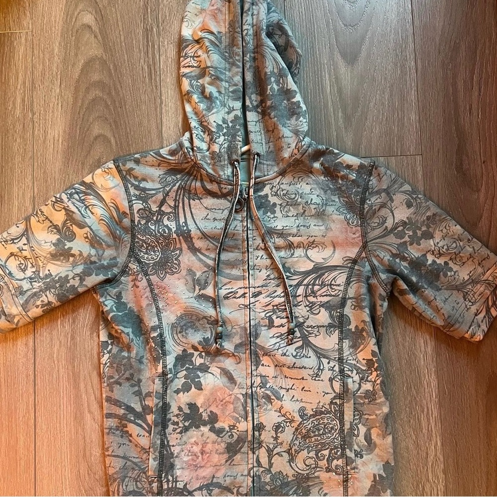 GREEN TEA-Y2K UNIQUE ALL OVER DESIGN SHORT SLEEVE JACKET